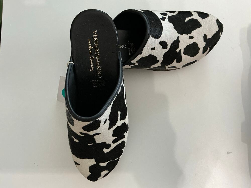 Verderosmarino Black / White Cow print Clog.